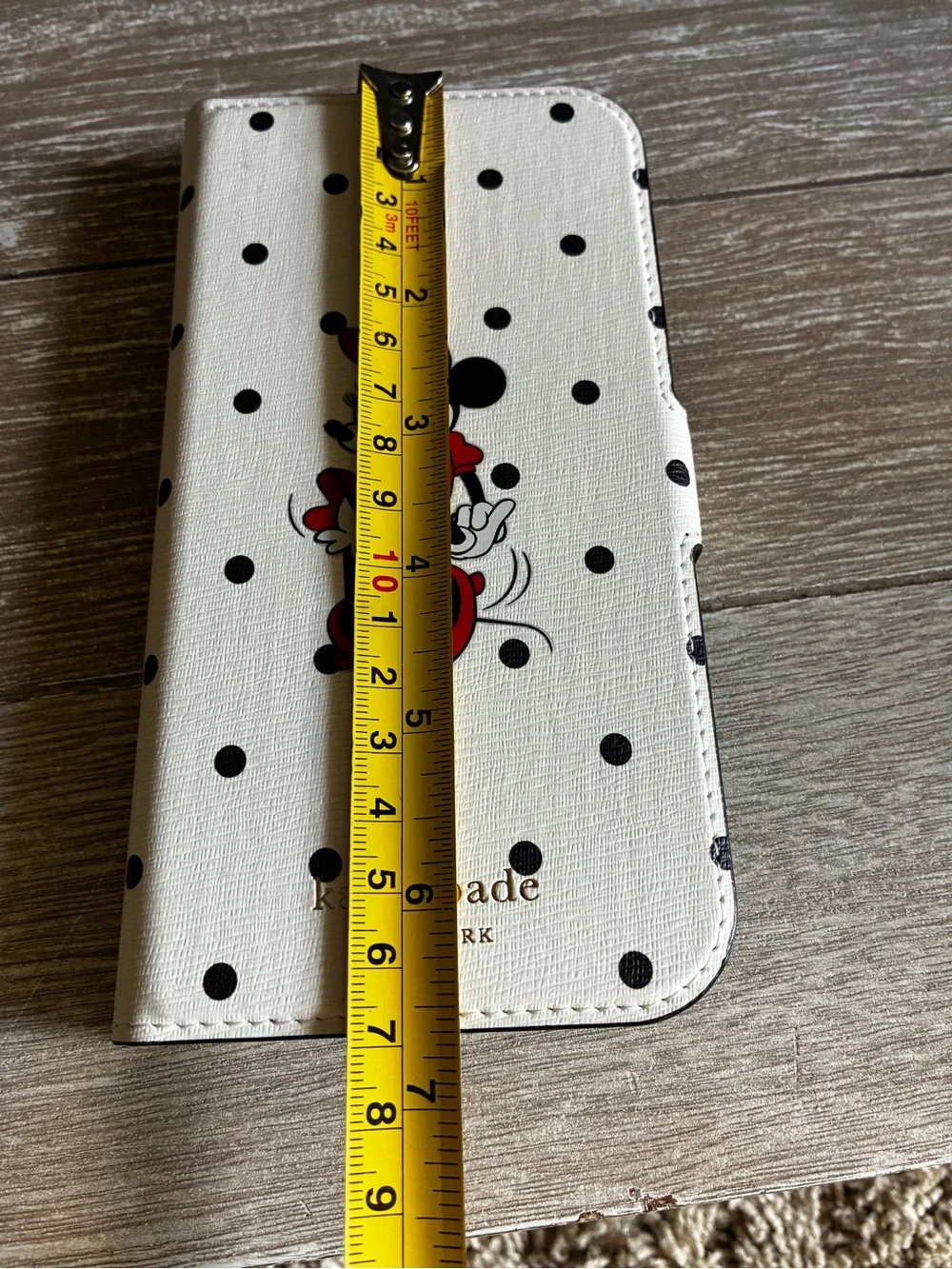 kate spade White Polka Dot Minnie Phone Wallet with Red Accents Fits IPhone 13
